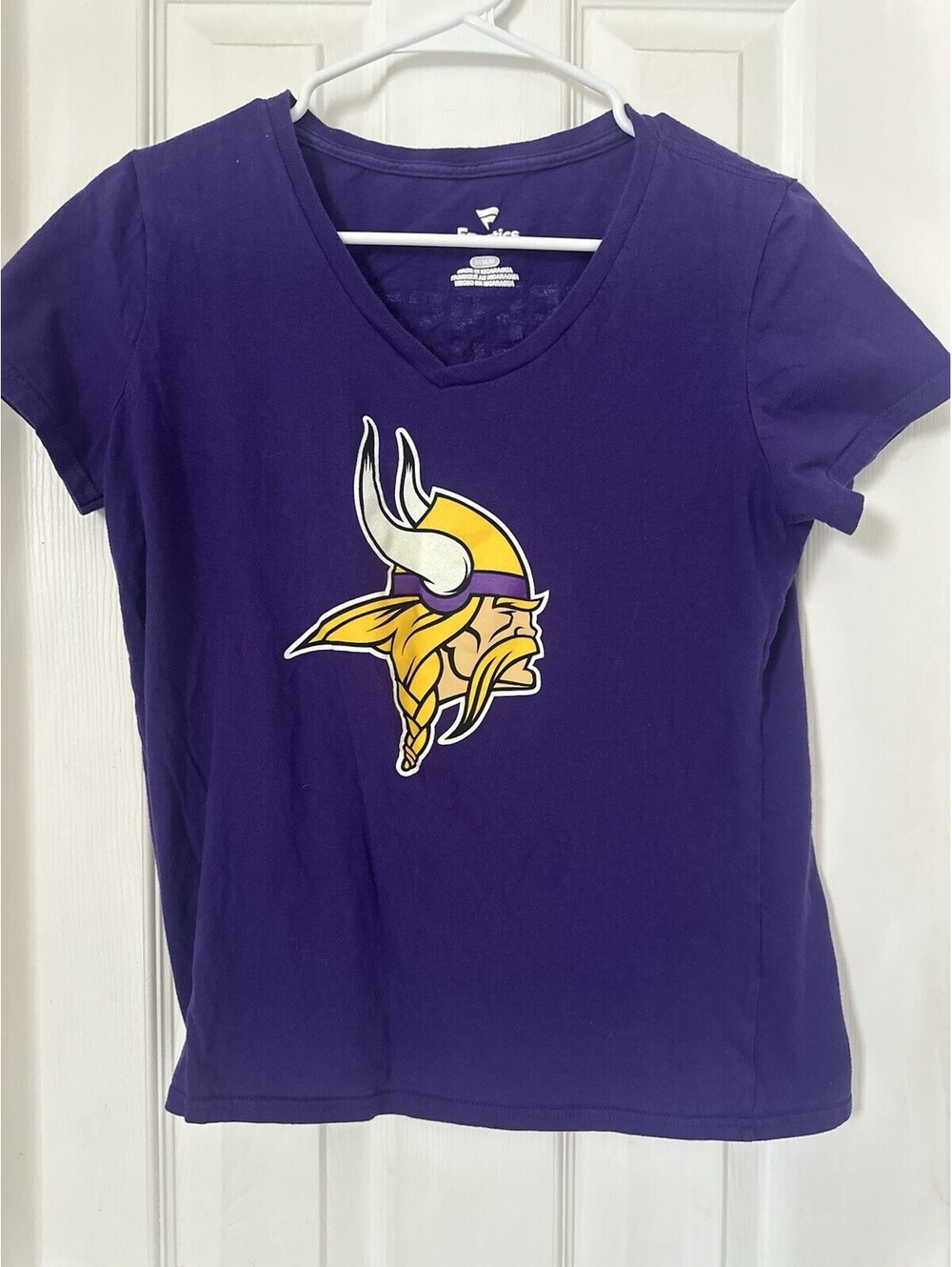 Minnesota Vikings Fanatics Large Women's T-Shirt-Purple V Neck Jefferson #18